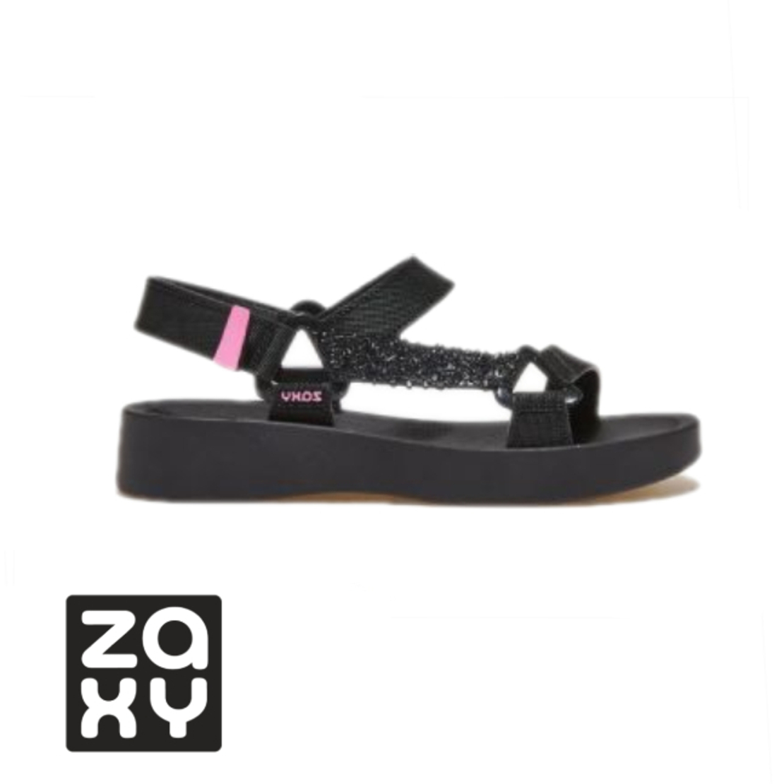 סנדלי גומי נשים ZAXY זקסי שחור ורוד