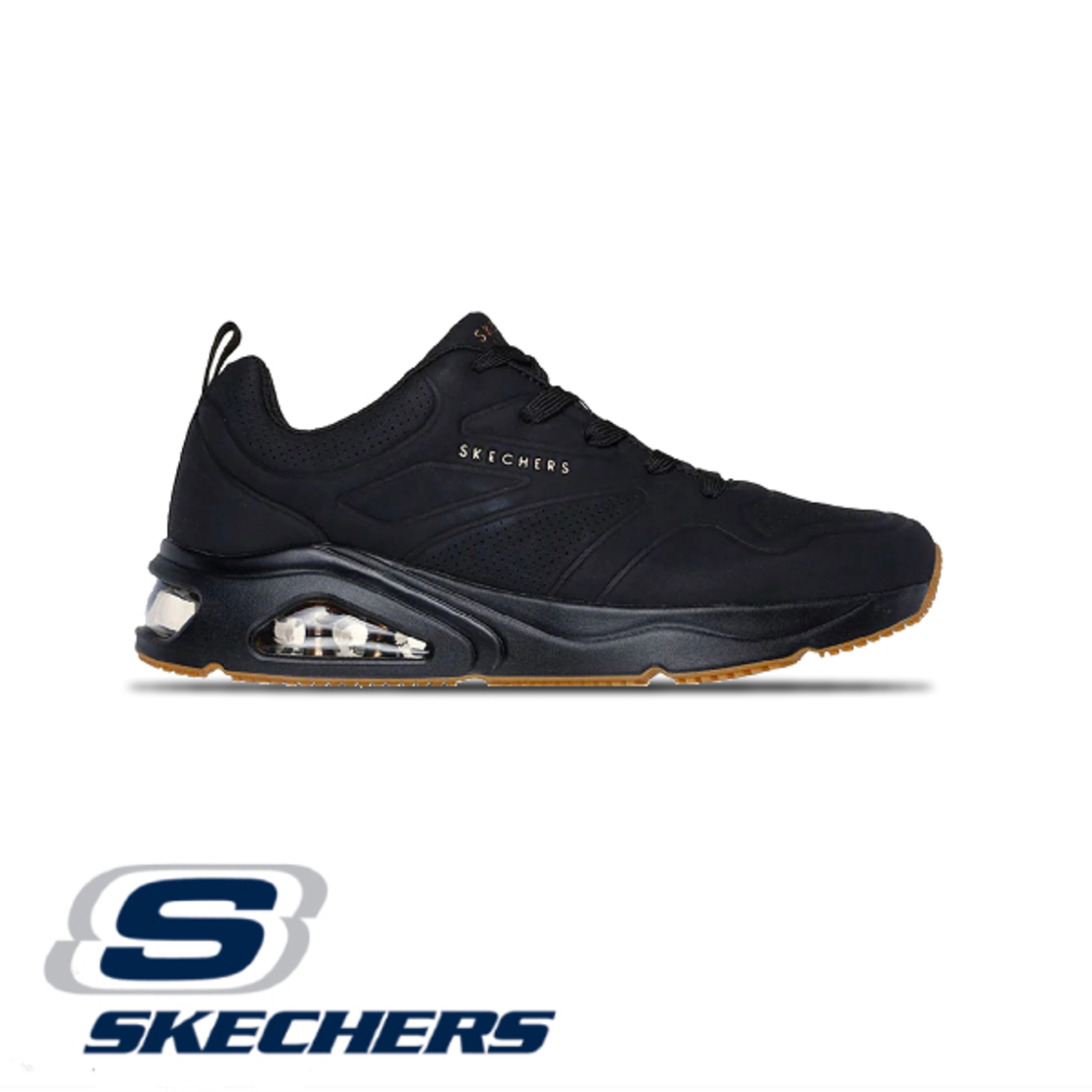 SKECHERS Tres-Air UNO סקצ'רס גברים שחור סוליית דבש