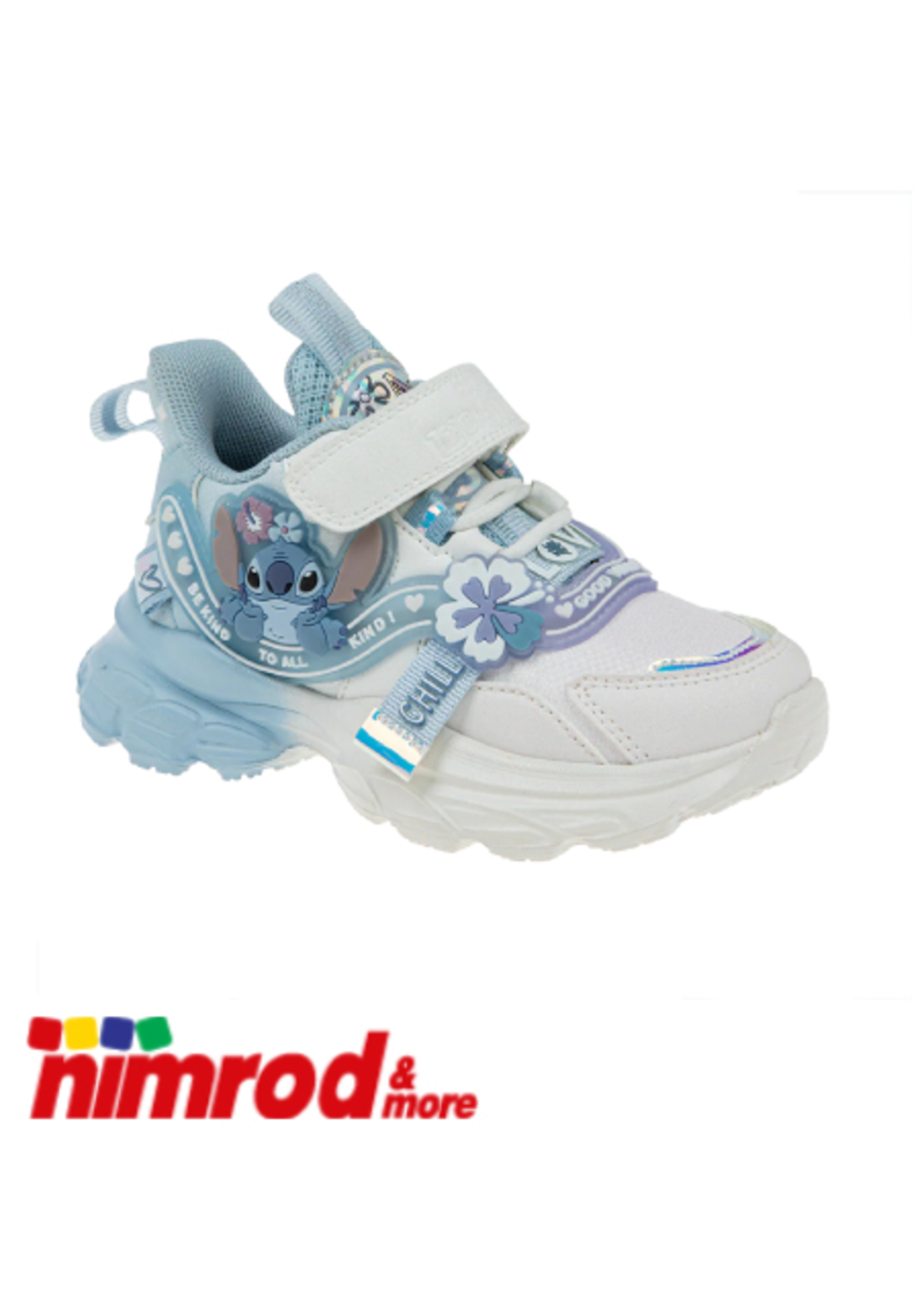 נעלי ספורט תאורה סטיץ' תכלת ורוד דיסני נמרוד