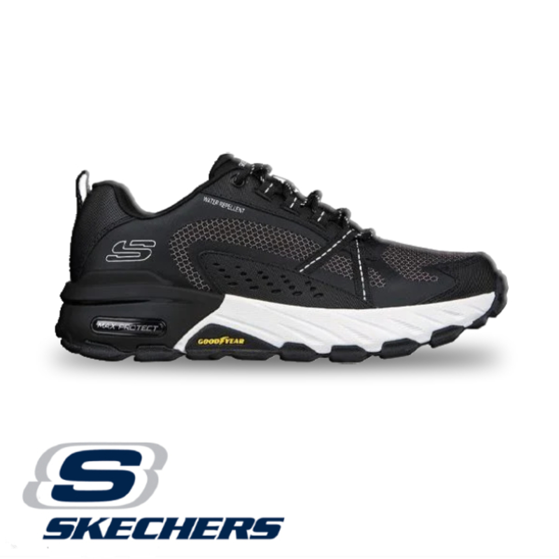 SKECHERS MAX PROTECT סקצ'רס גברים שחור לבן