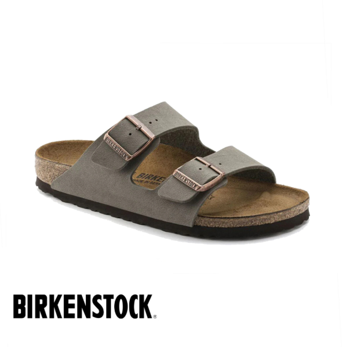 Birkenstock Arizona Birko Flor Nubuck Stone בירקנשטוק אריזונה אבן