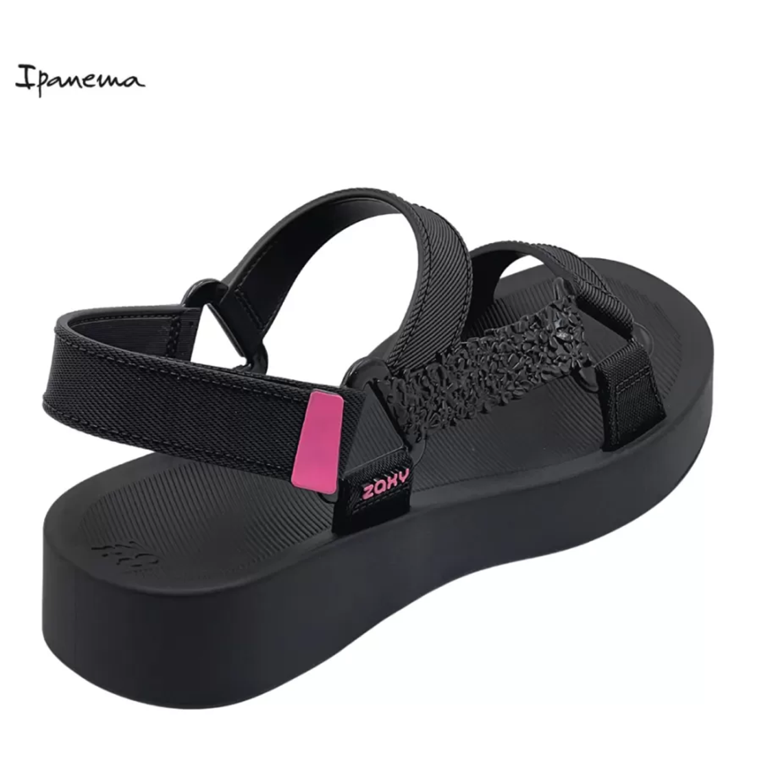 סנדלי גומי נשים ZAXY זקסי שחור ורוד
