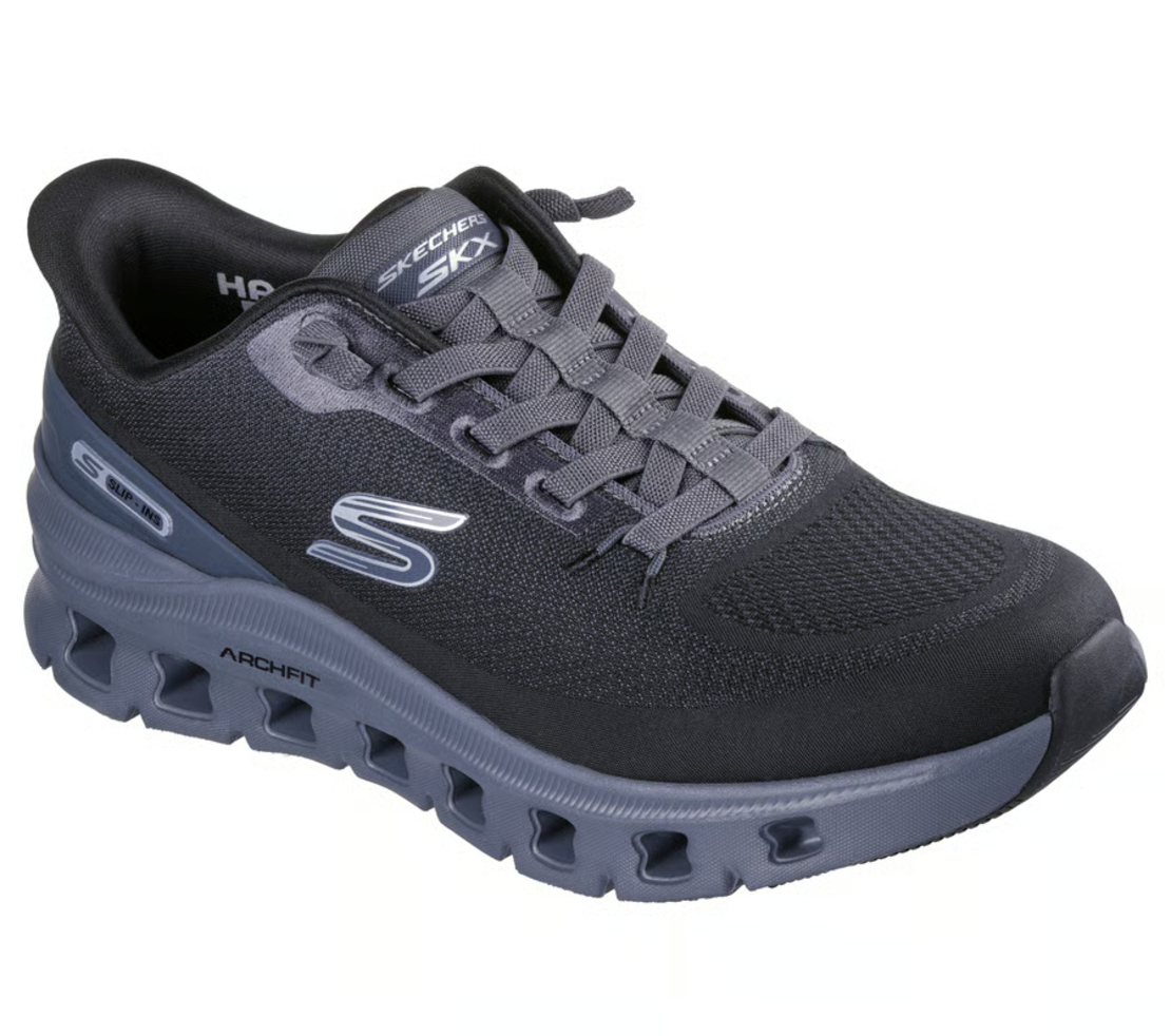 SKECHERS SLIP IN Arch Fit Glide-Step Pro סקצ'רס סליפ אין גברים שחור אפור
