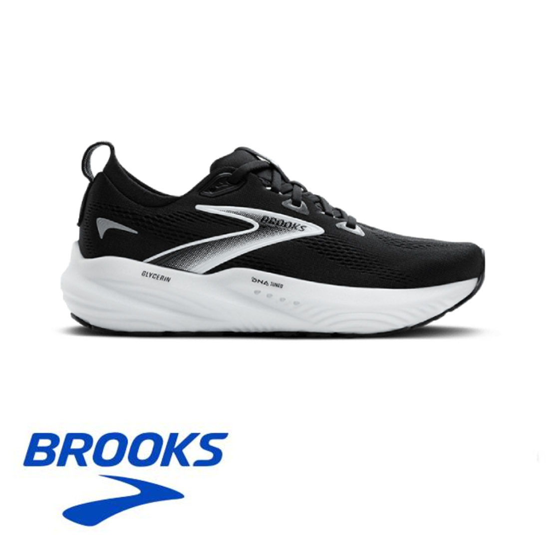 BROOKS GLYCERIN 22 WIDE ברוקס נשים שחור לבן