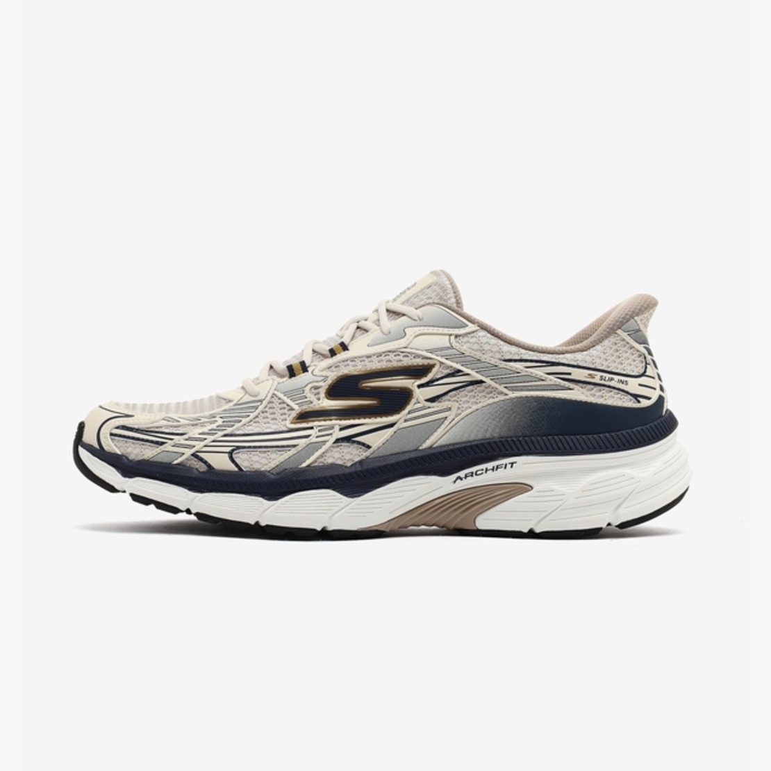 SKECHERS GO RUN SLIP IN JUNIPER סקצ'רס סליפ אין כברים אפור לבן