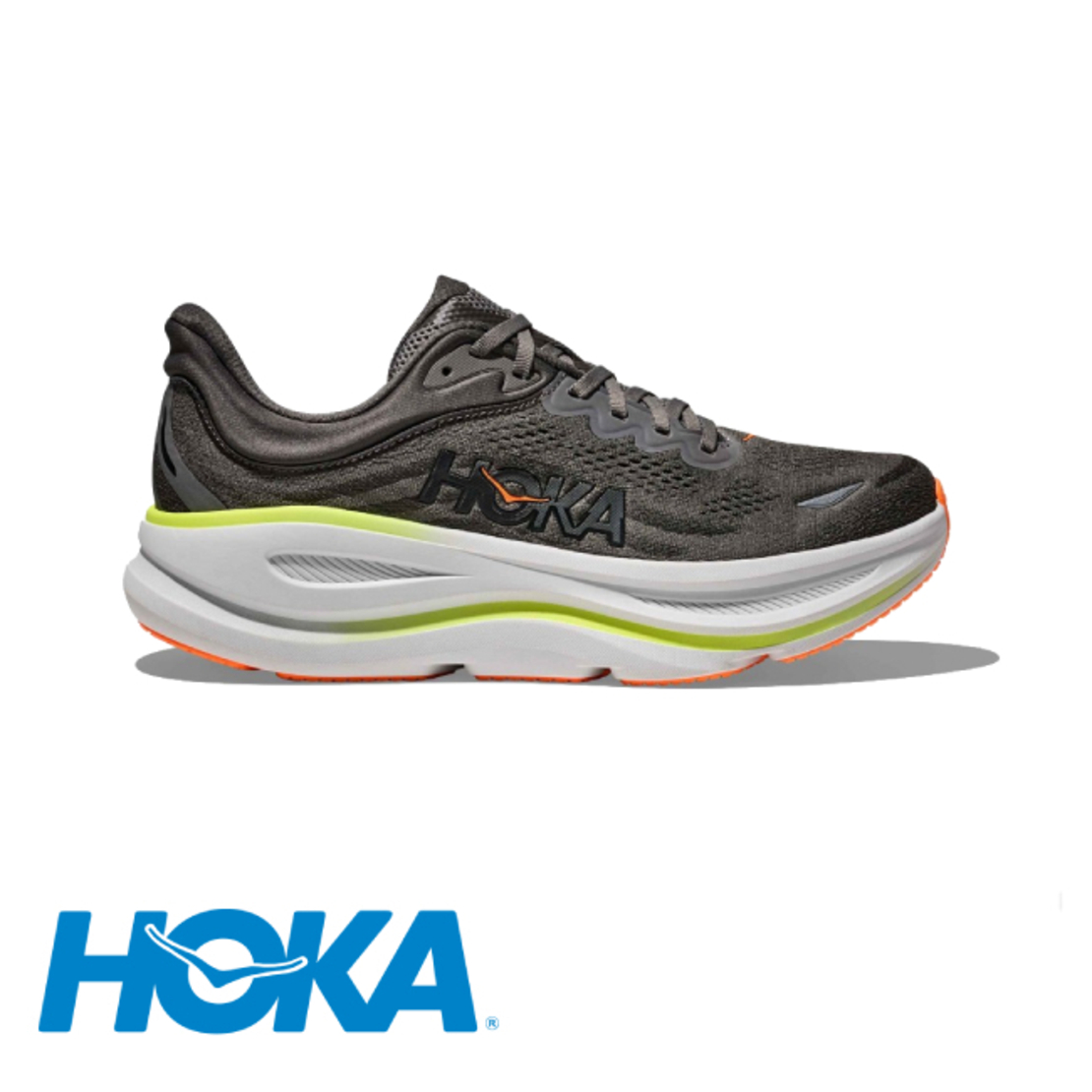 HOKA BONDI 9 הוקה גברים אפור צהוב כתום