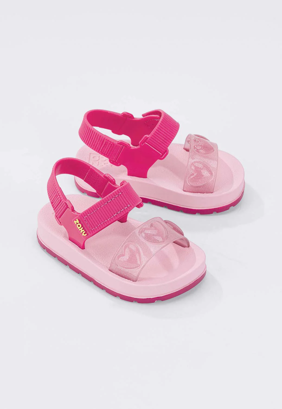 סנדלי גומי לתינוקות ZAXY ורוד לבבות