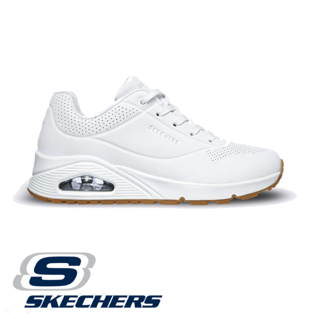 SKECHERS UNO סקצ'רס נשים לבן סוליית דבש