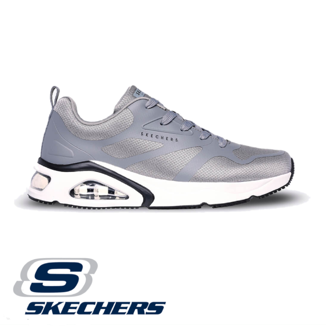 SKECHERS TRES-AIR UNO סקצ'רס גברים אפור לבן