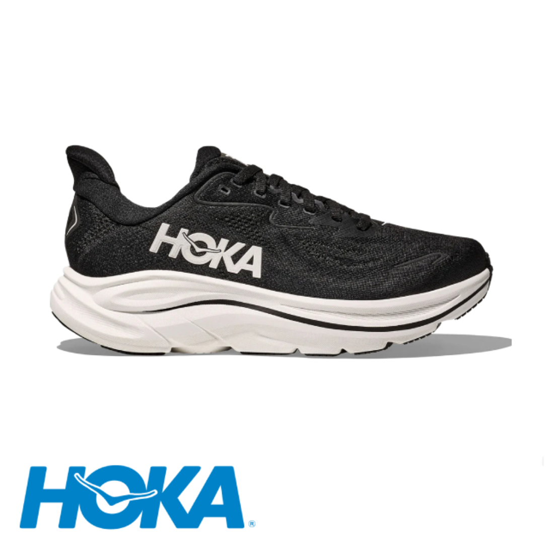 HOKA CLIFTON 10 WIDE הוקה נשים שחור לבן