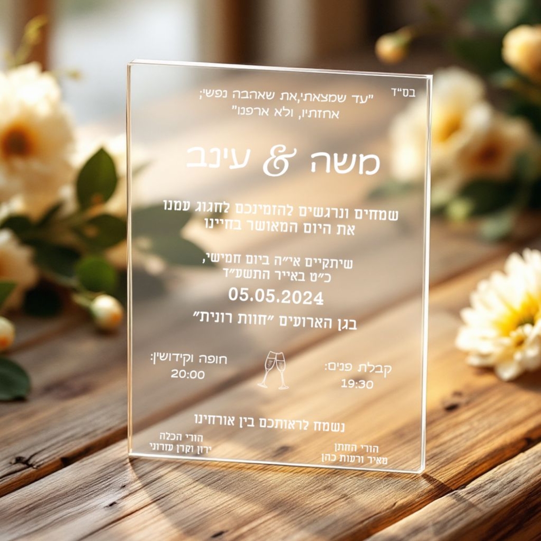 הזמנת חתונה מאקריל
