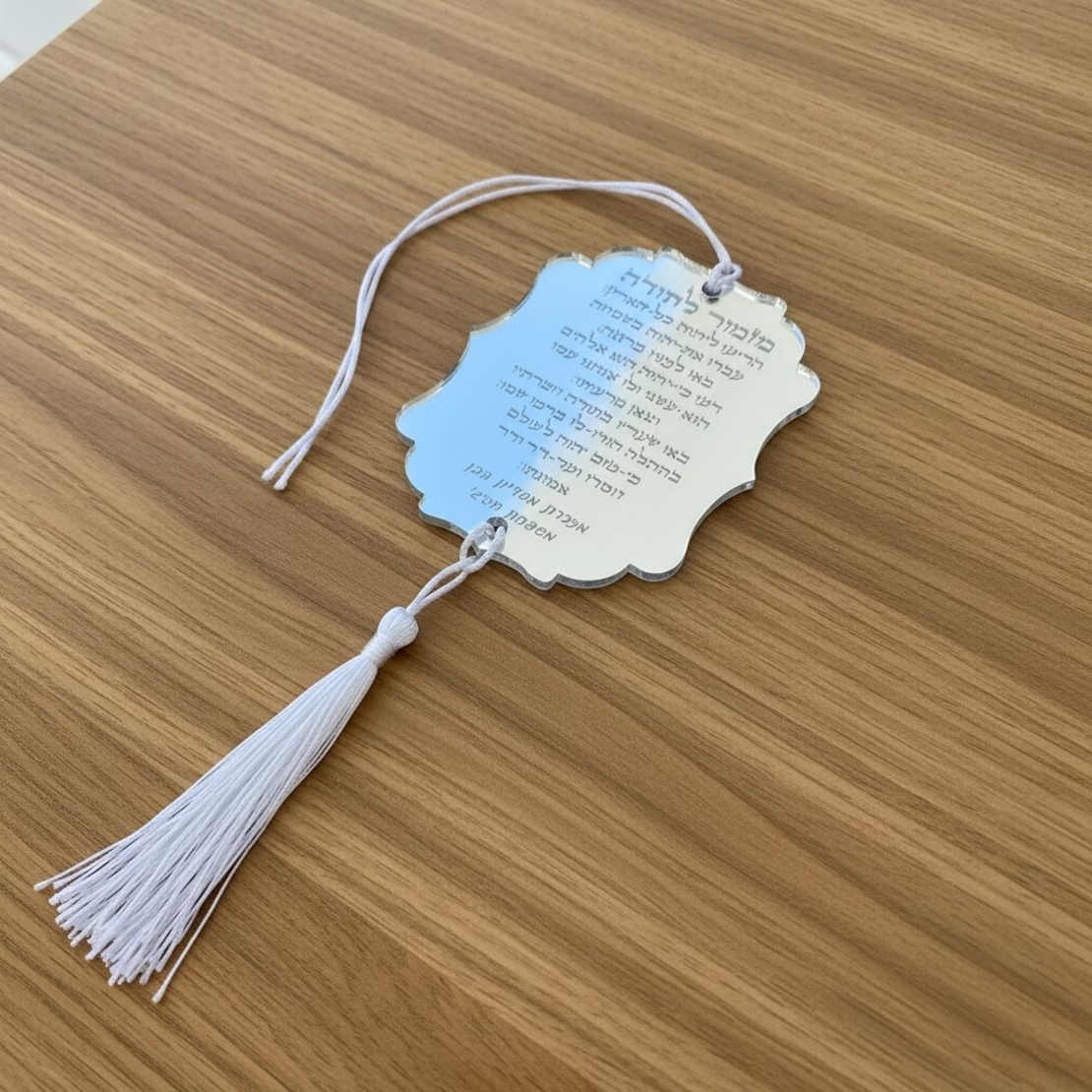 מחזיק מפתחות מסגרת עיטורים אקרילי בהקדשה אישית