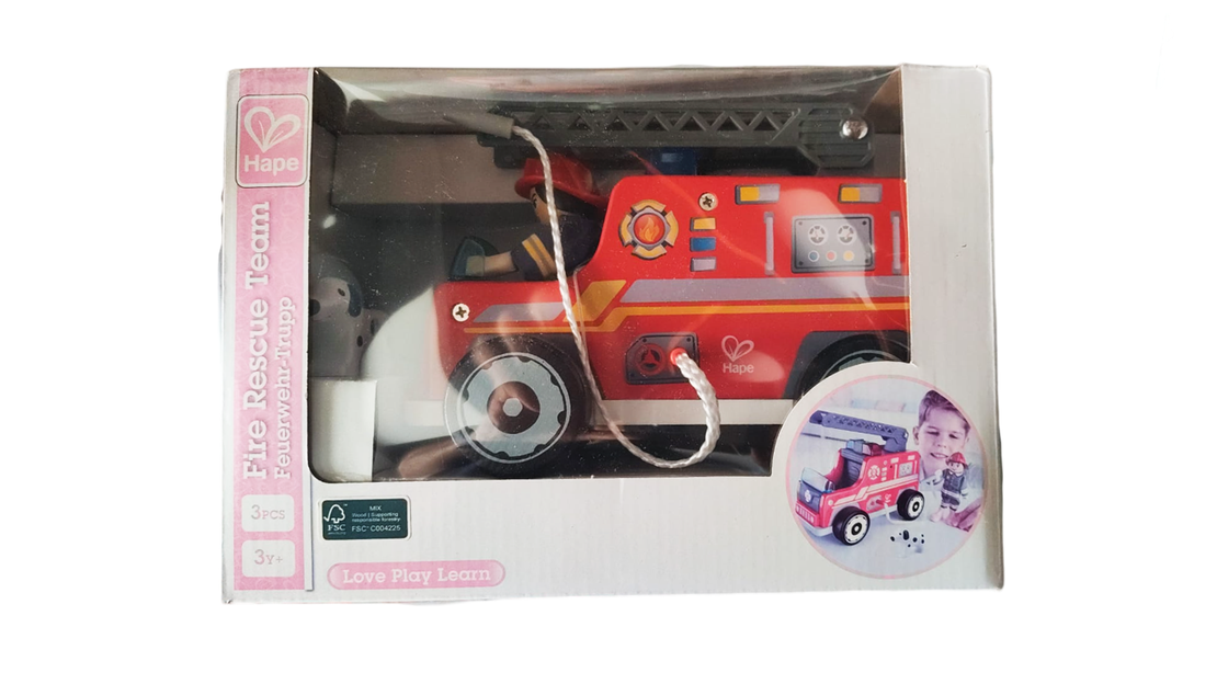 כבאית צעצוע מעץ 