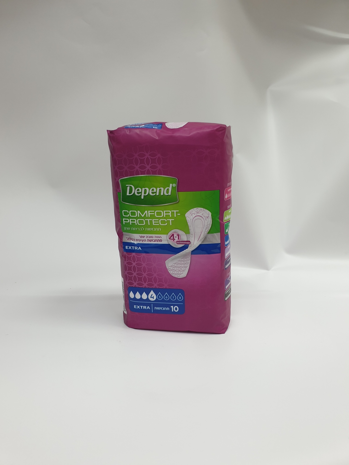 4 טיפות- DEPEND EXTRA COMFORT.