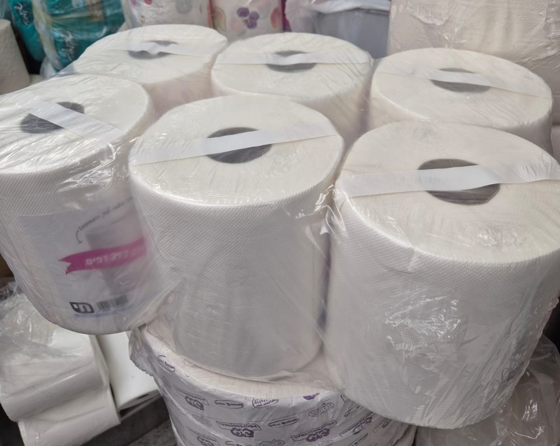 6 גליל נייר לבן - עבה וסופג