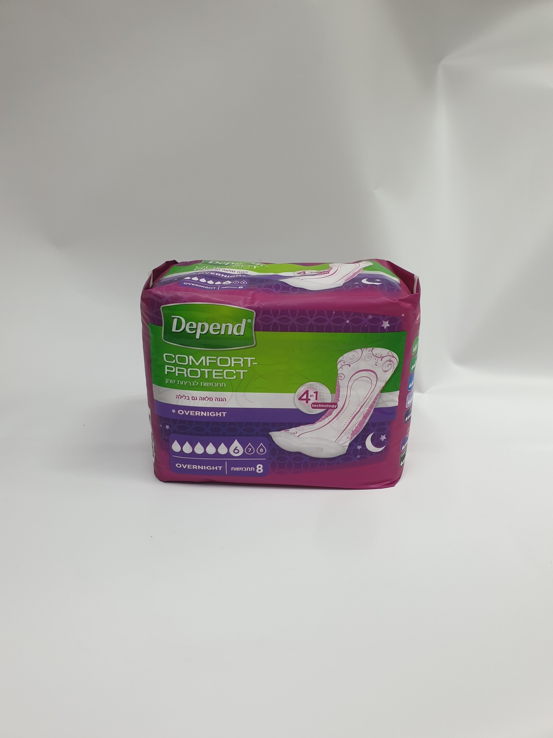 6 טיפות- DEPEND OVER-NIGHT- COMFORT PROTECT