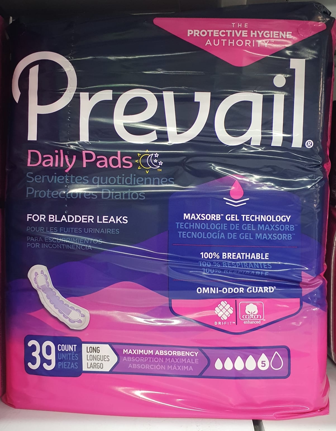 פדים 5 טיפות - PREVAIL פריבל