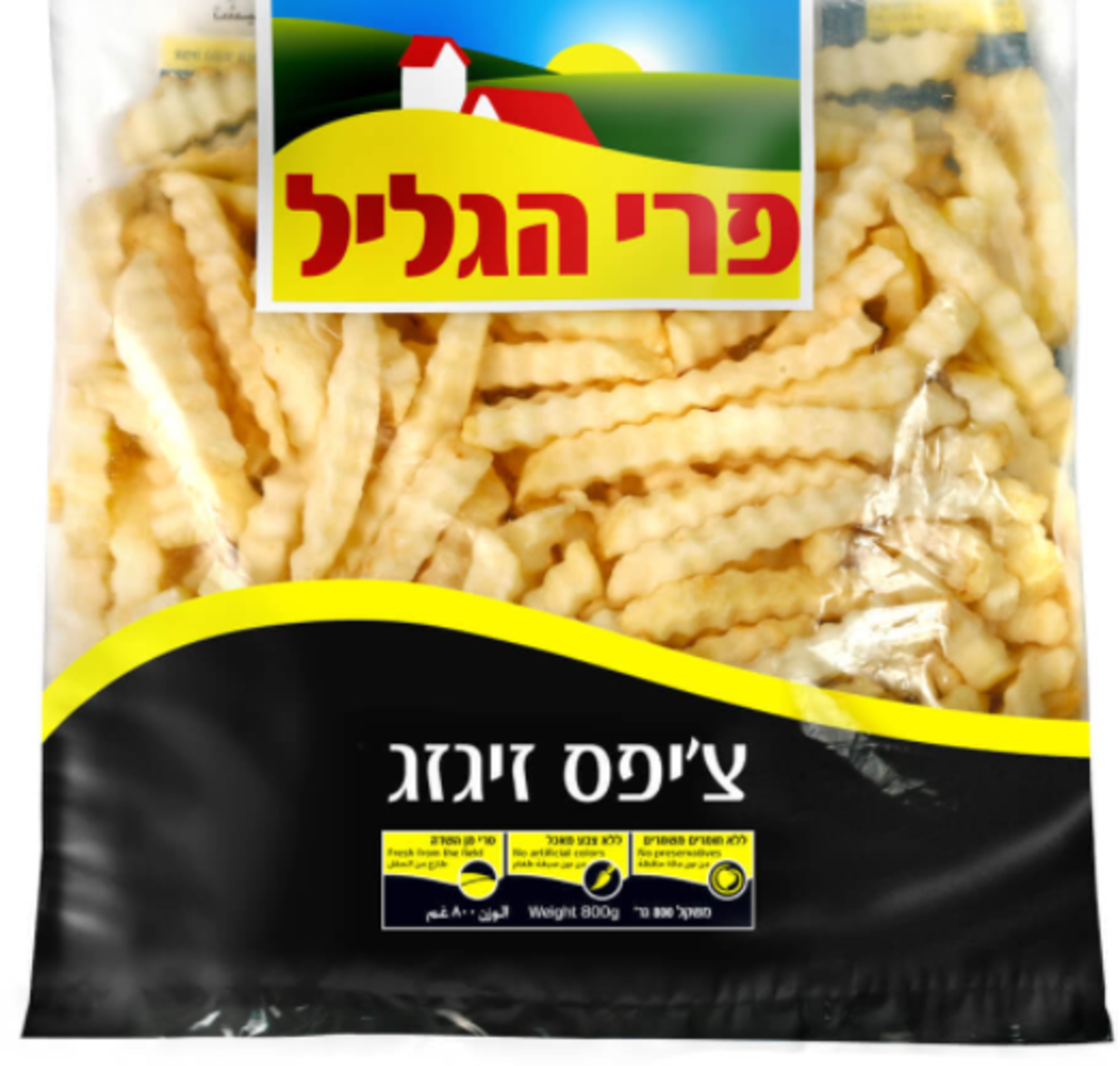 צ'יפס זיגזג 800 גרם פרי הגליל