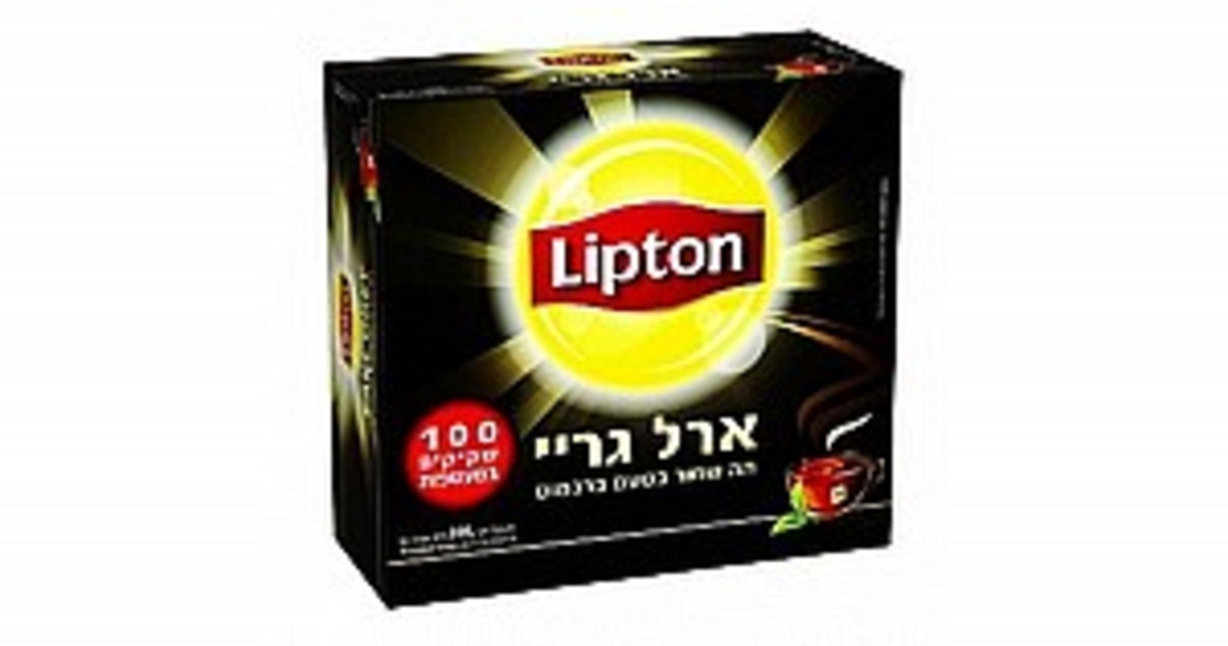 תה ארל גריי ליפטון 100 שקיקים