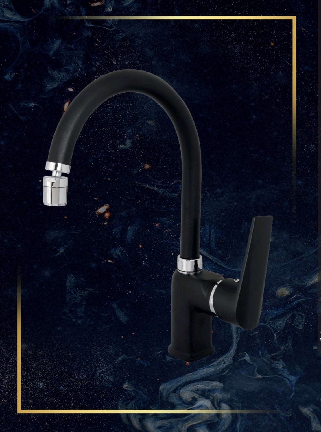 ברז מטבח שחור דגם Safir Black