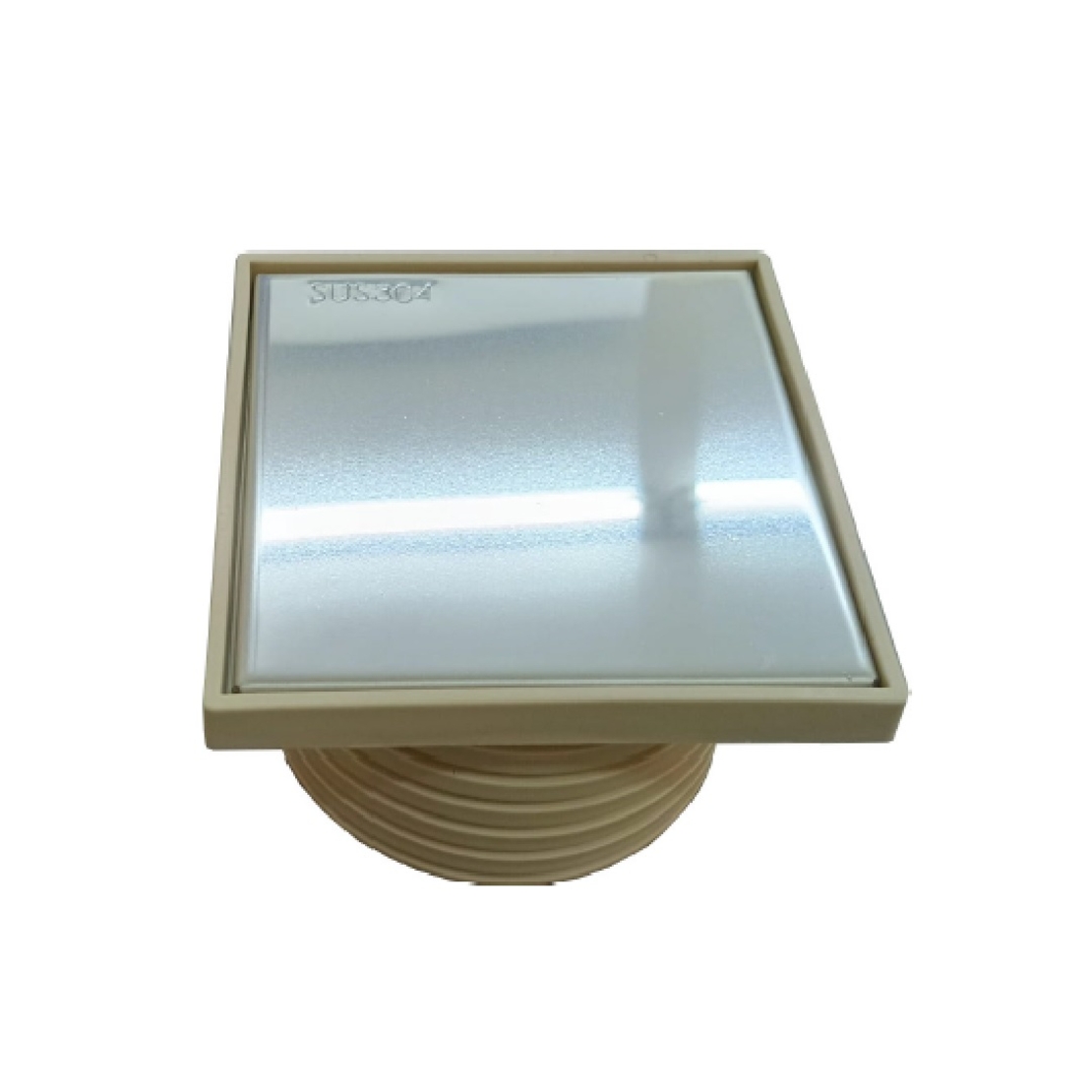 מכסה נירוסטה מרובע 10.5cm עם הגבהה מרובעת חוליות