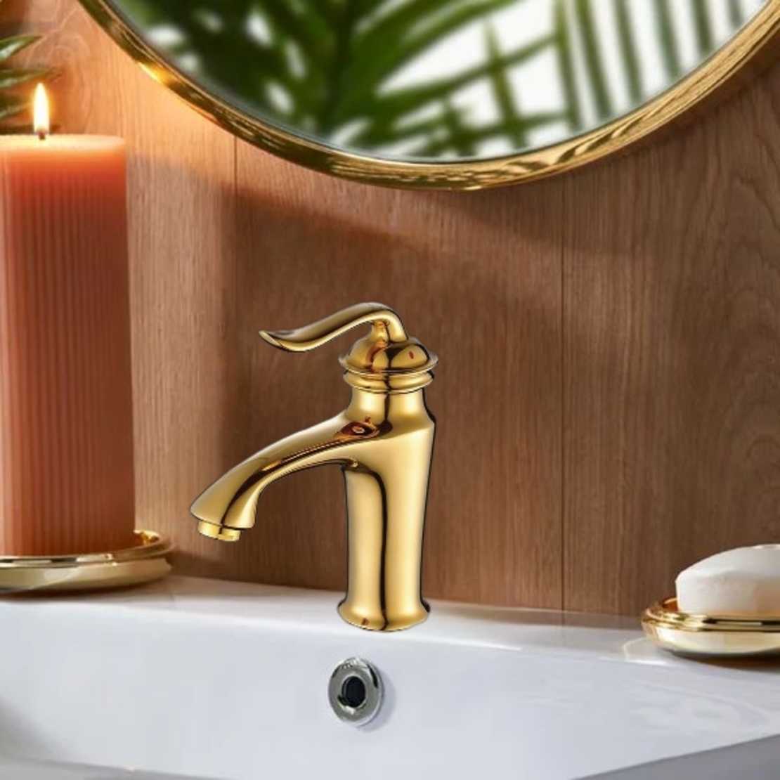 ברז לכיור זהב דגם Elegant Gold