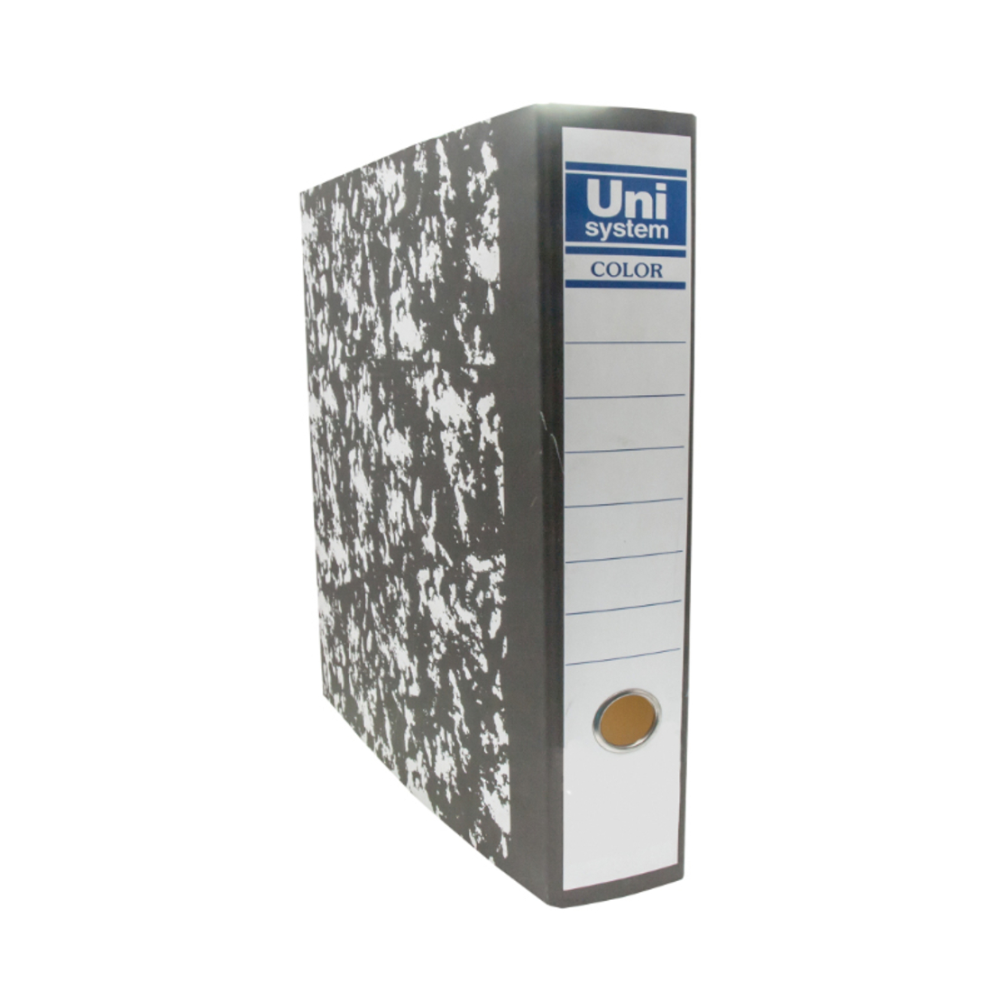 קלסר משרדי גב 8 שחור-לבן- UNI מארז 12 יחידות