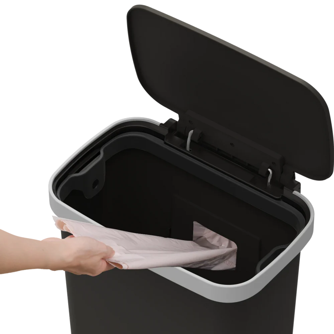 פח דוושה פלסטיק שחור VICENZA 50L