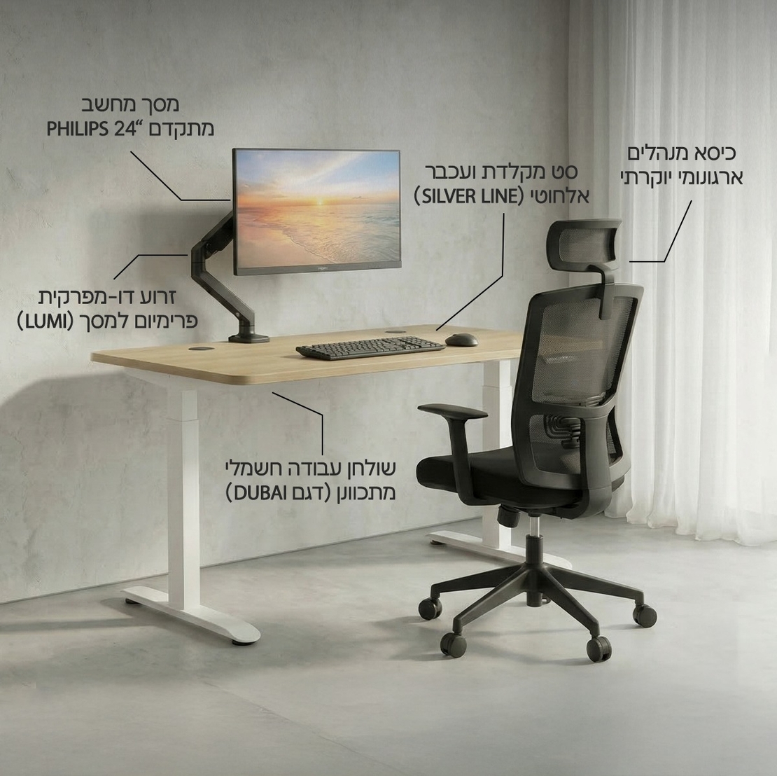 בנדל תחנת עבודה פרימיום – הסט-אפ המושלם למשרד או לבית