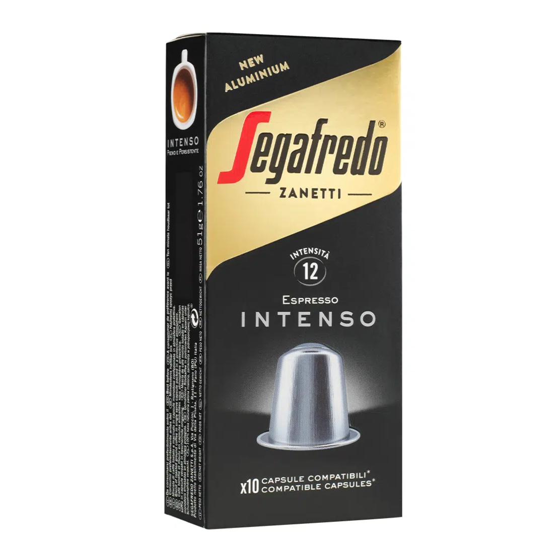 Intenso – קפסולות אלומיניום תואמות נספרסו –Segafredo
