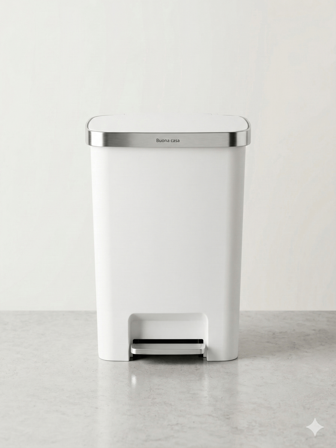 פח דוושה פלסטיק לבן  VICENZA 50L