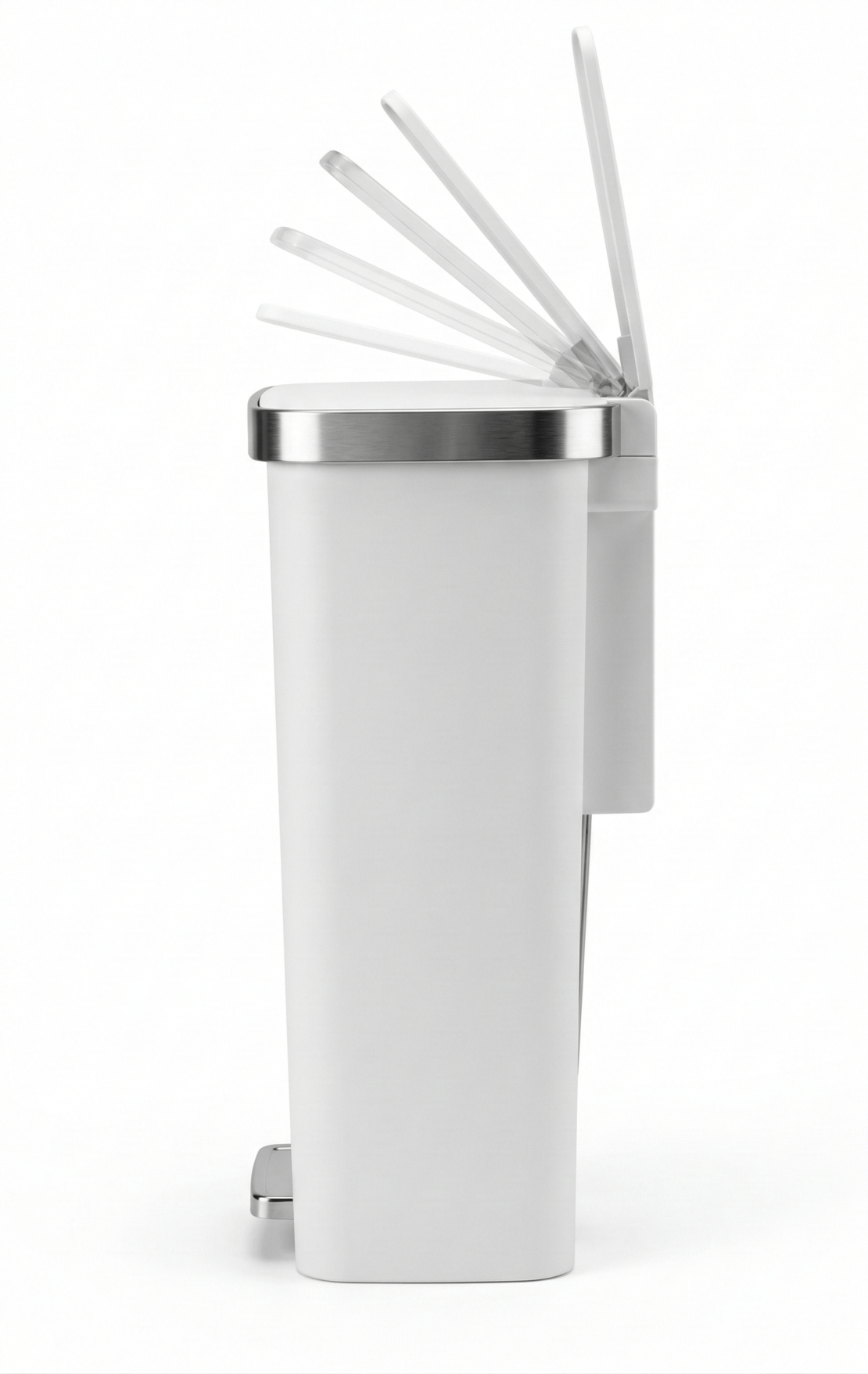 פח דוושה פלסטיק לבן  VICENZA 50L