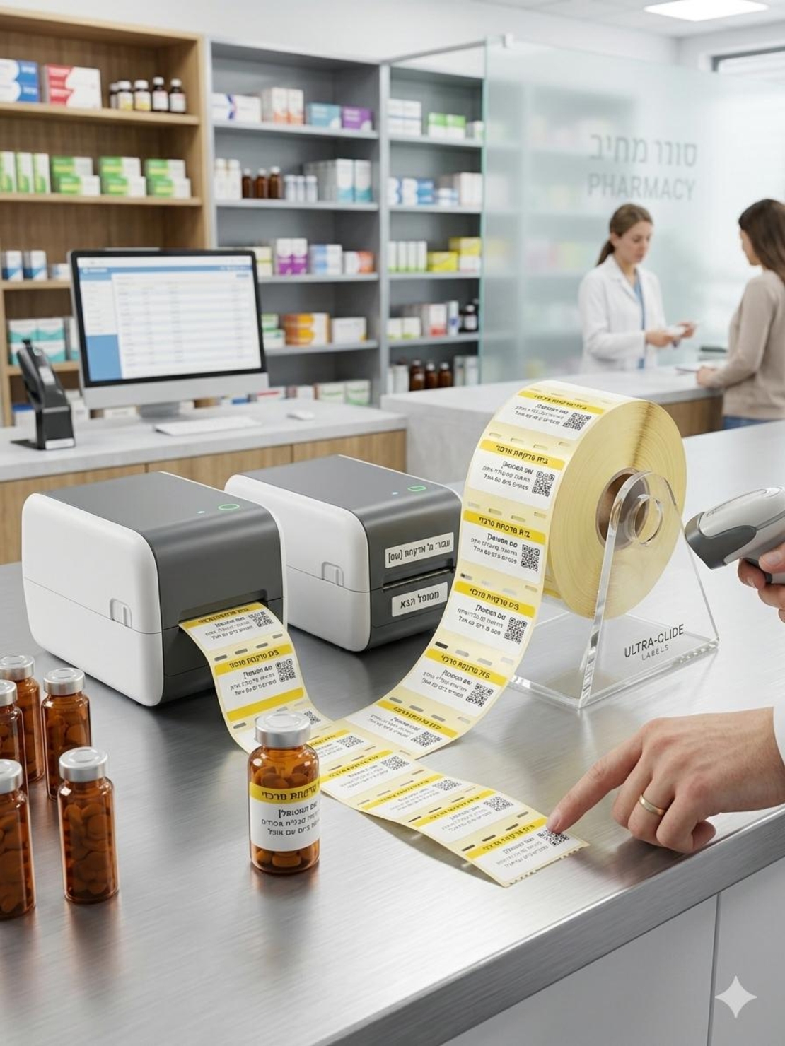 גליל מדבקות 76X42 מ