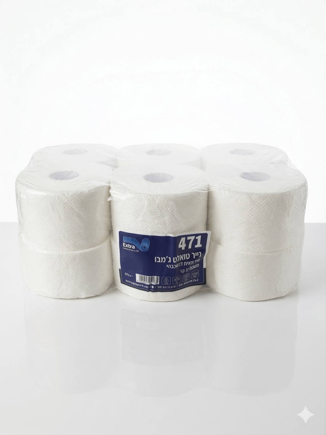 מארז נייר טואלט ג'מבו טישו Extra – 12