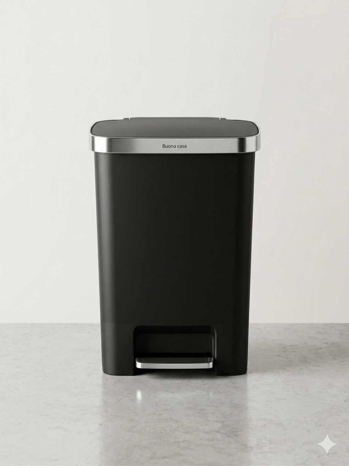 פח דוושה פלסטיק שחור VICENZA 50L