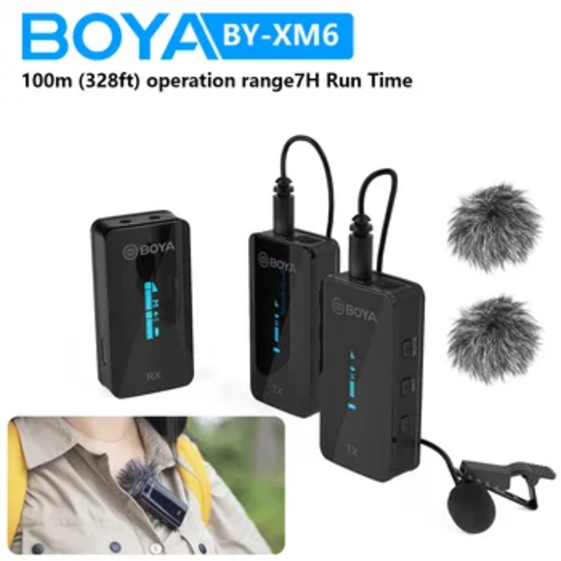 מערכת מיקרופון דש אלחוטי מקצועי Boya BY-XM6-S2
