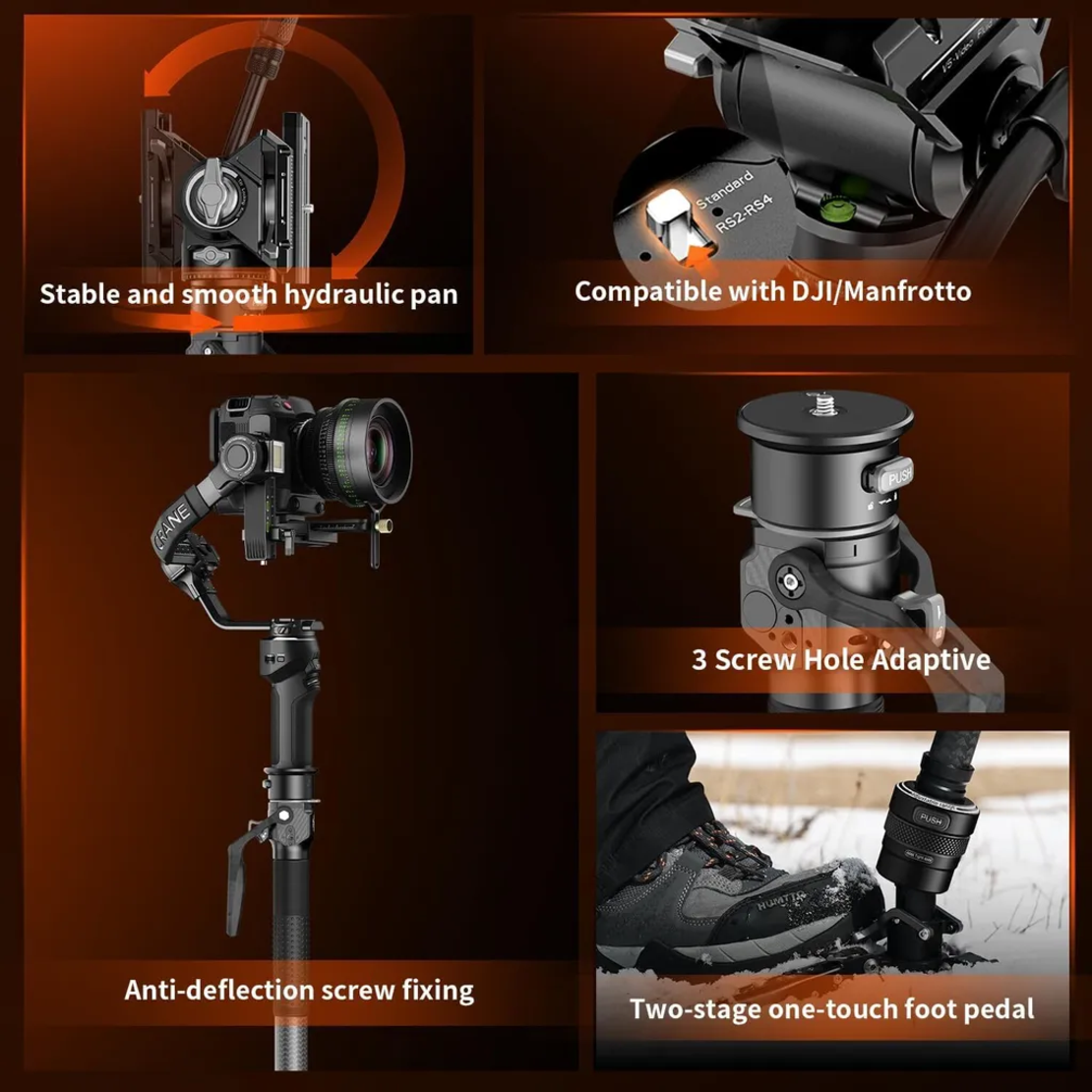 מונופוד עם ראש COMAN M1S+V5 CARBON