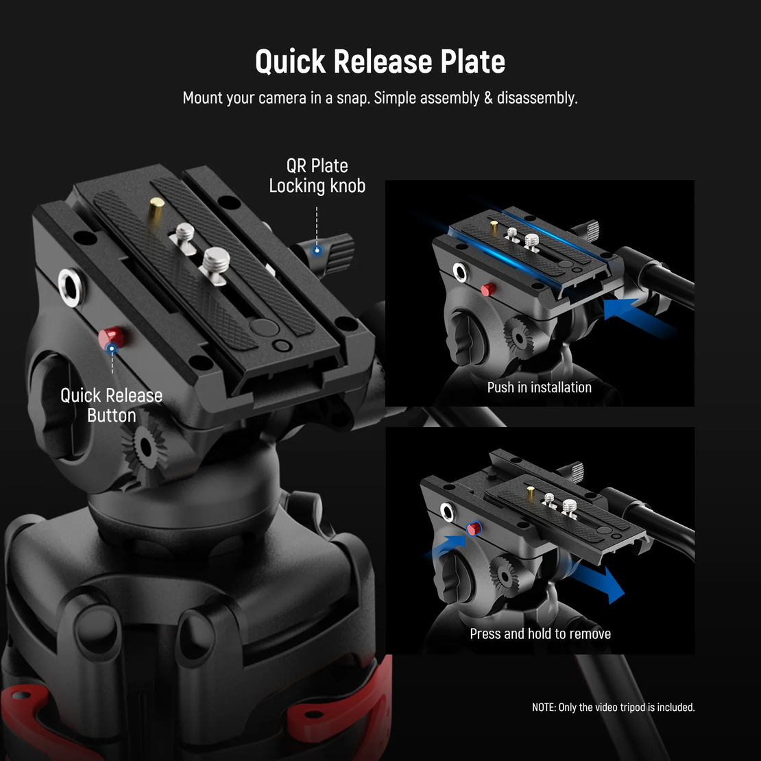 חצובה לוידאו + ראש  TP37 NEEWER