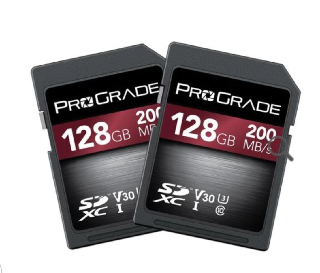 מארז זוג כרטיסי זיכרון ProGrade 128GB SDXC V30 UHS-I