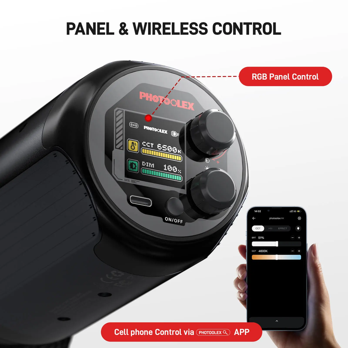 תאורת וידאו RGB Q40C 40W PHOTOOLEX LED