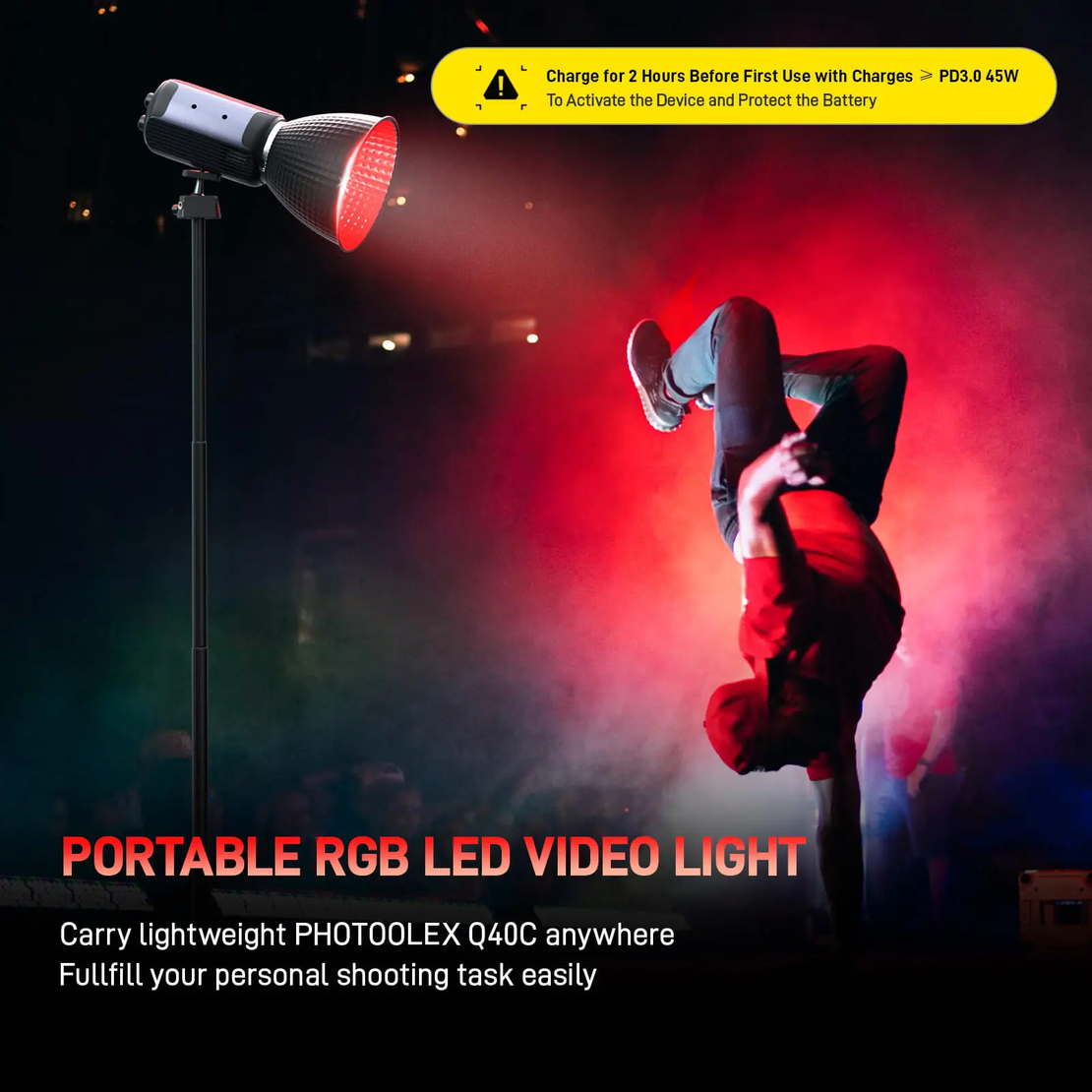 תאורת וידאו RGB Q40C 40W PHOTOOLEX LED