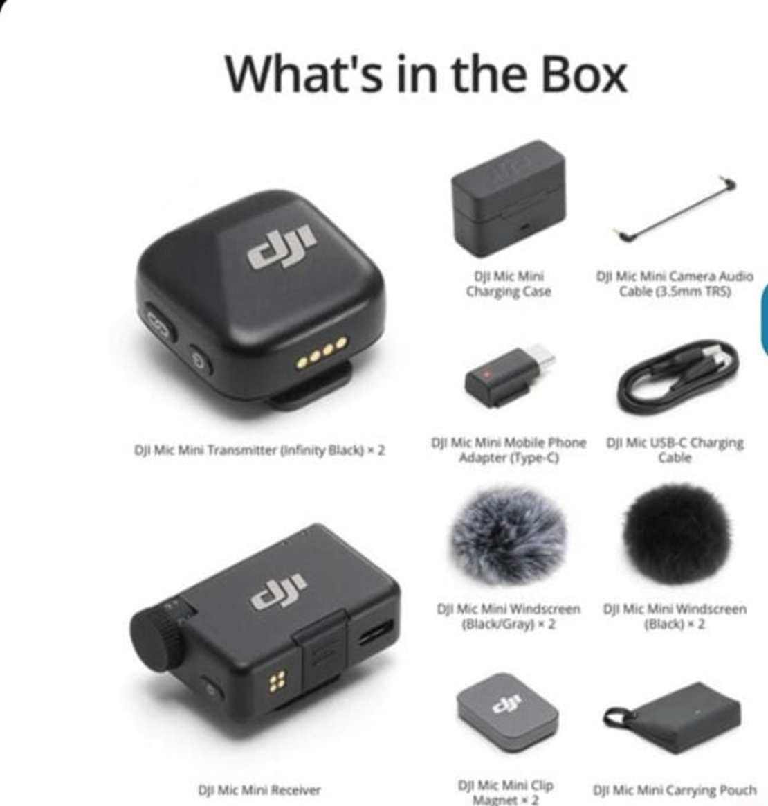 DJI Mic Mini מערכת זוג מיקרופוני דש קומפקטית אלחוטית זוג משדרים ומקלט עבור מצלמה/סמארטפון