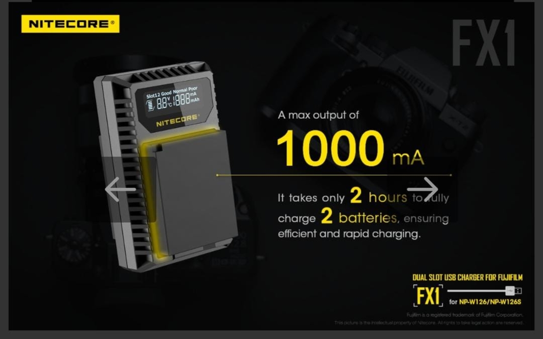 מטען סוללות למצלמה FUJIFILM FX1