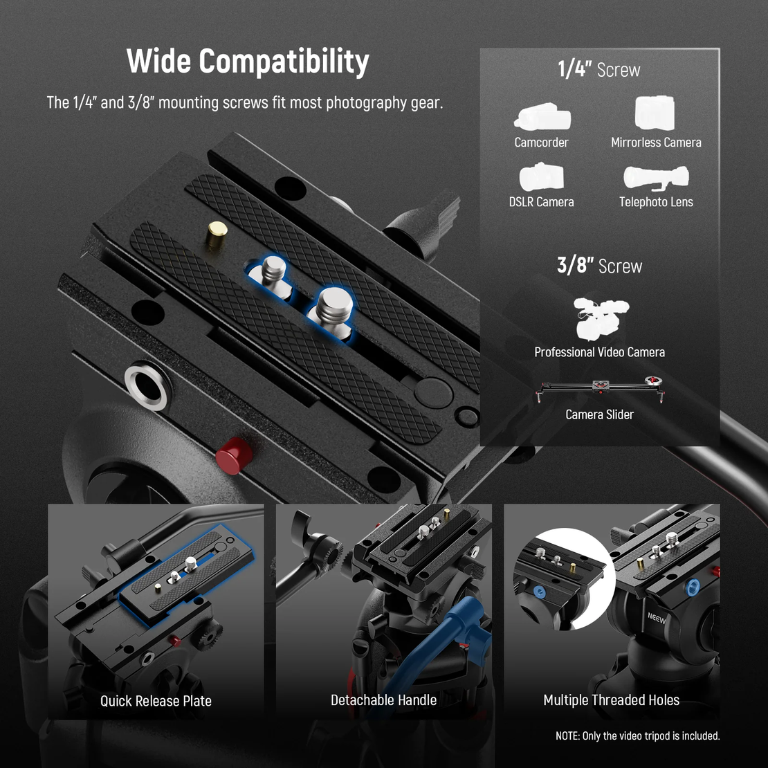 חצובה לוידאו + ראש  TP37 NEEWER