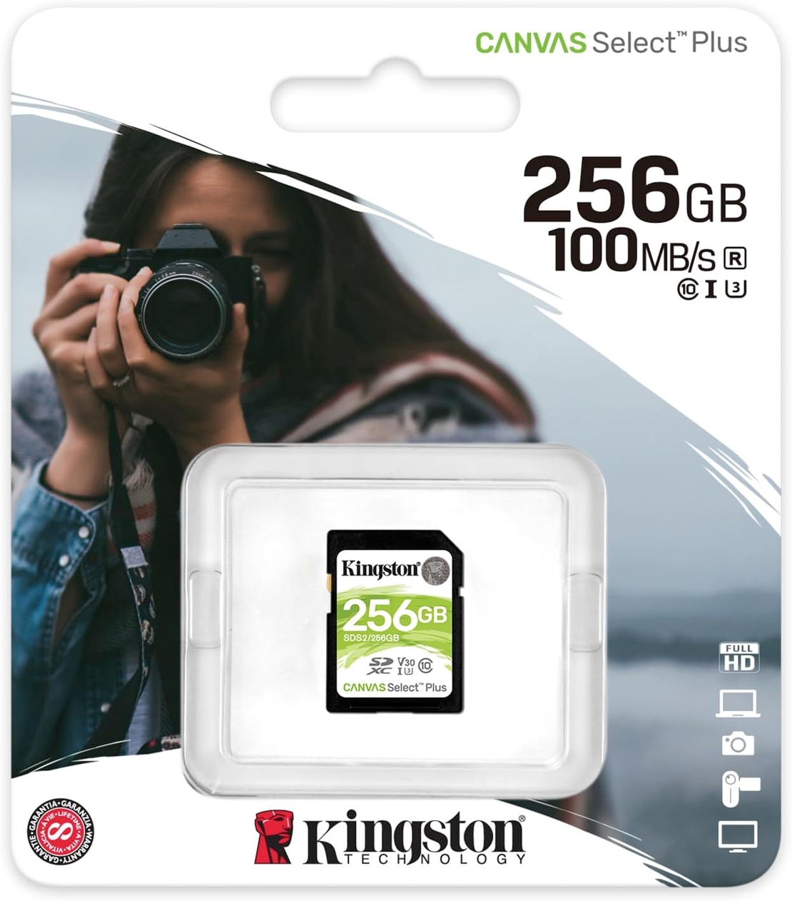 כרטיס זיכרון KINGSTONE CANVAS PLUS 256GB 100MB