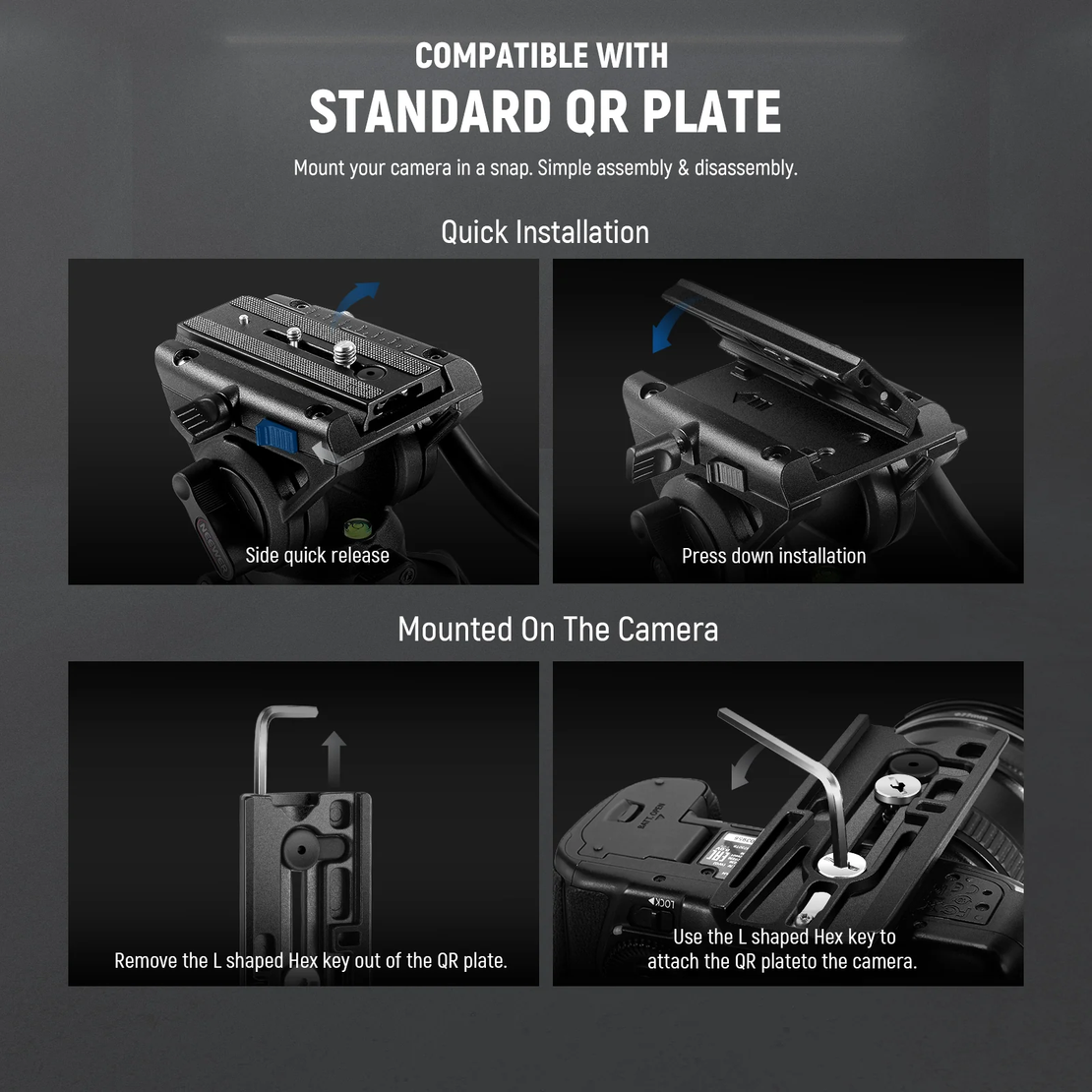 מונופוד+ראש  מיקצועי GM76 NEEWER