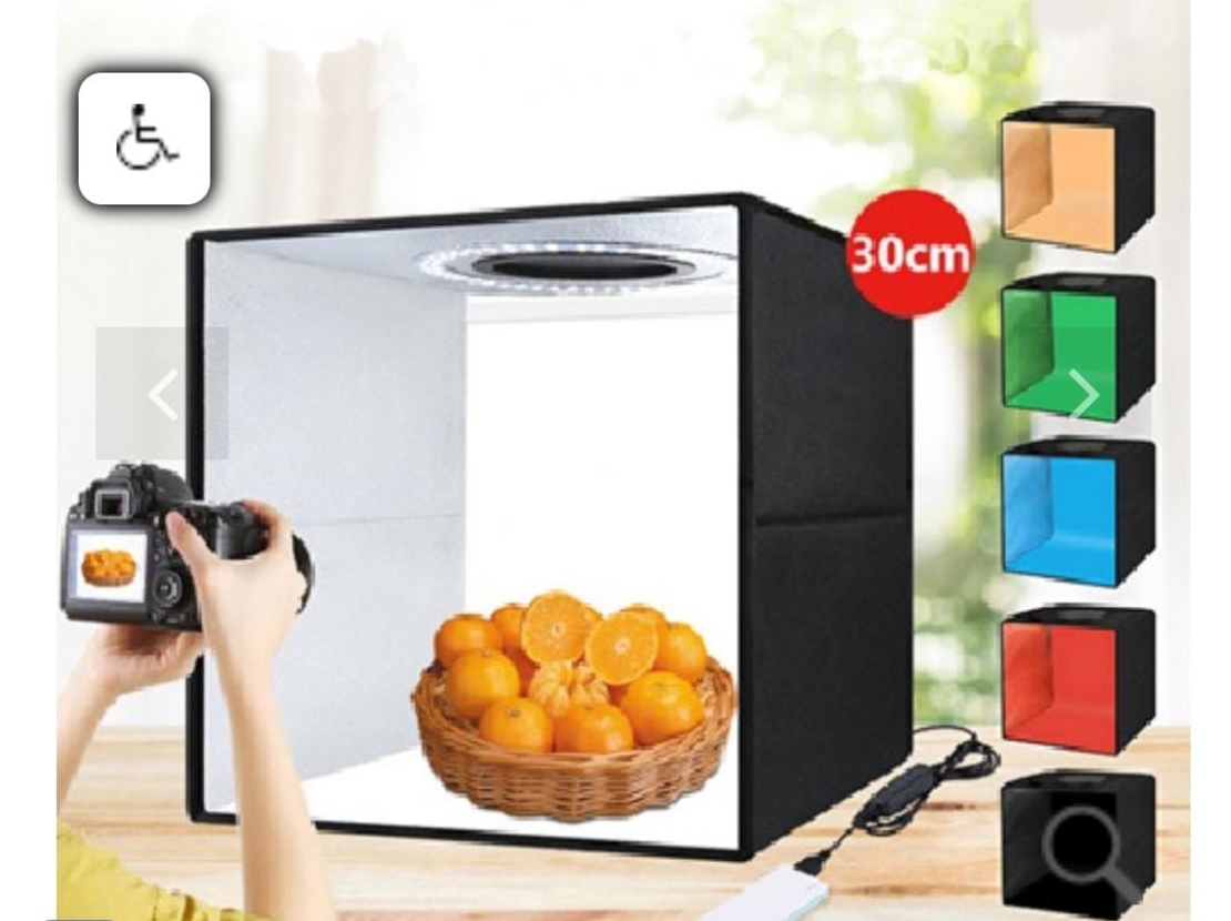 אוהל אור מתקפל 30x30 סמ עם תאורת לד מובנית