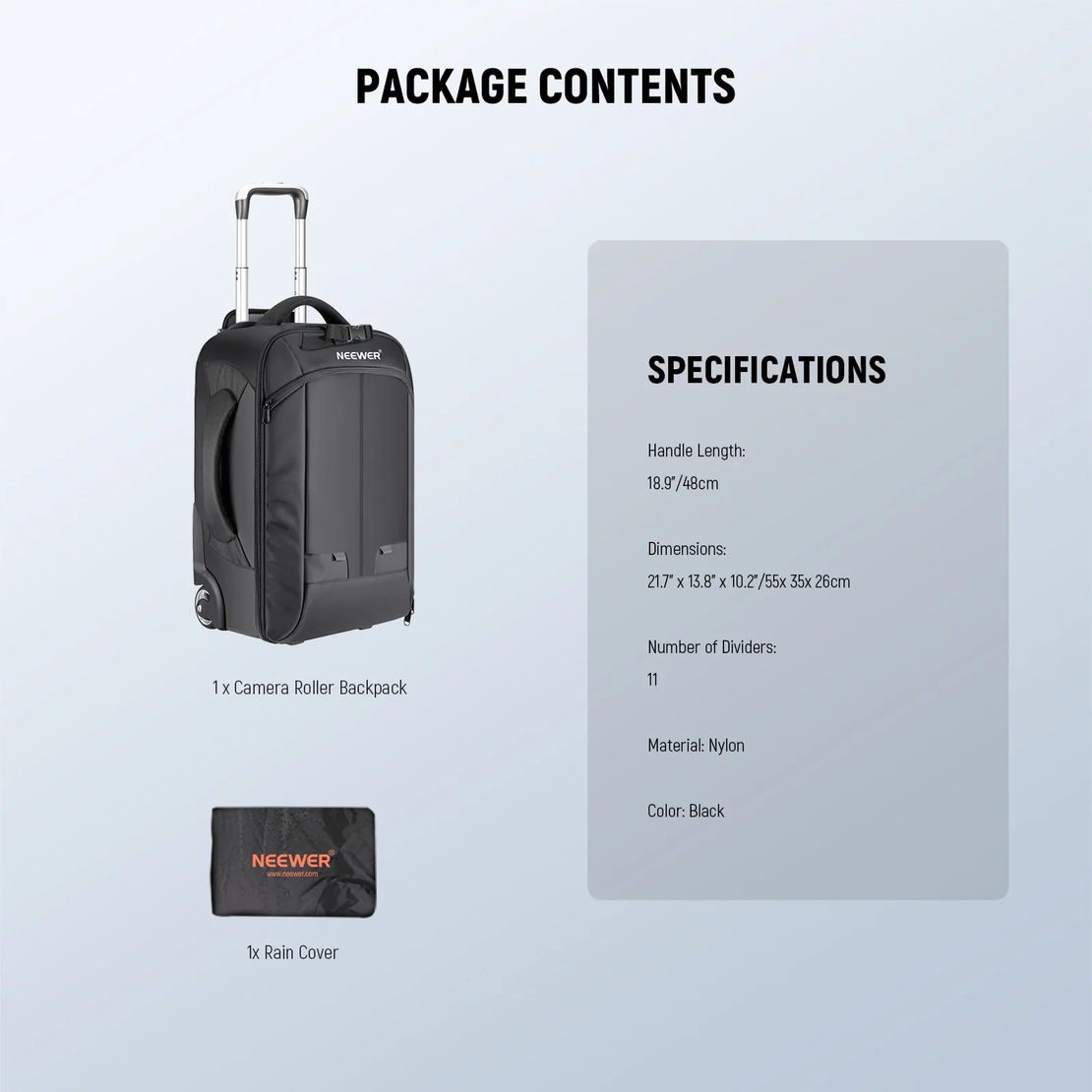 תיק טרולי עם גלגלים NEERWER NW-300G