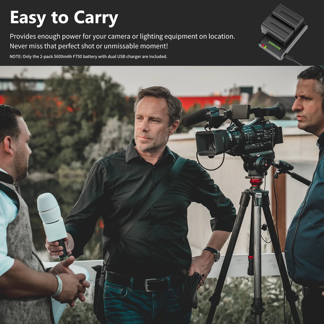 סט סוללות חלופיות של סוני NEEWER NP-F750 בנפח 5600mAh