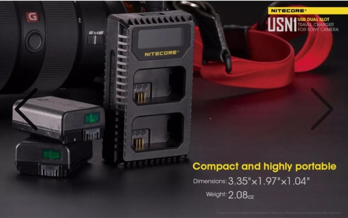 מטען לסוללה NP-FW50  Nitecore USN1 Sony